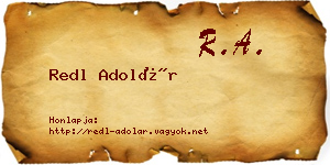 Redl Adolár névjegykártya
